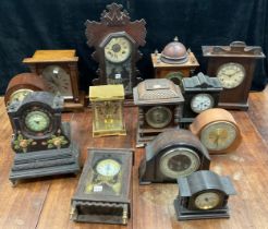 Clocks - various, American gingerbread, architectural, etc (qty)