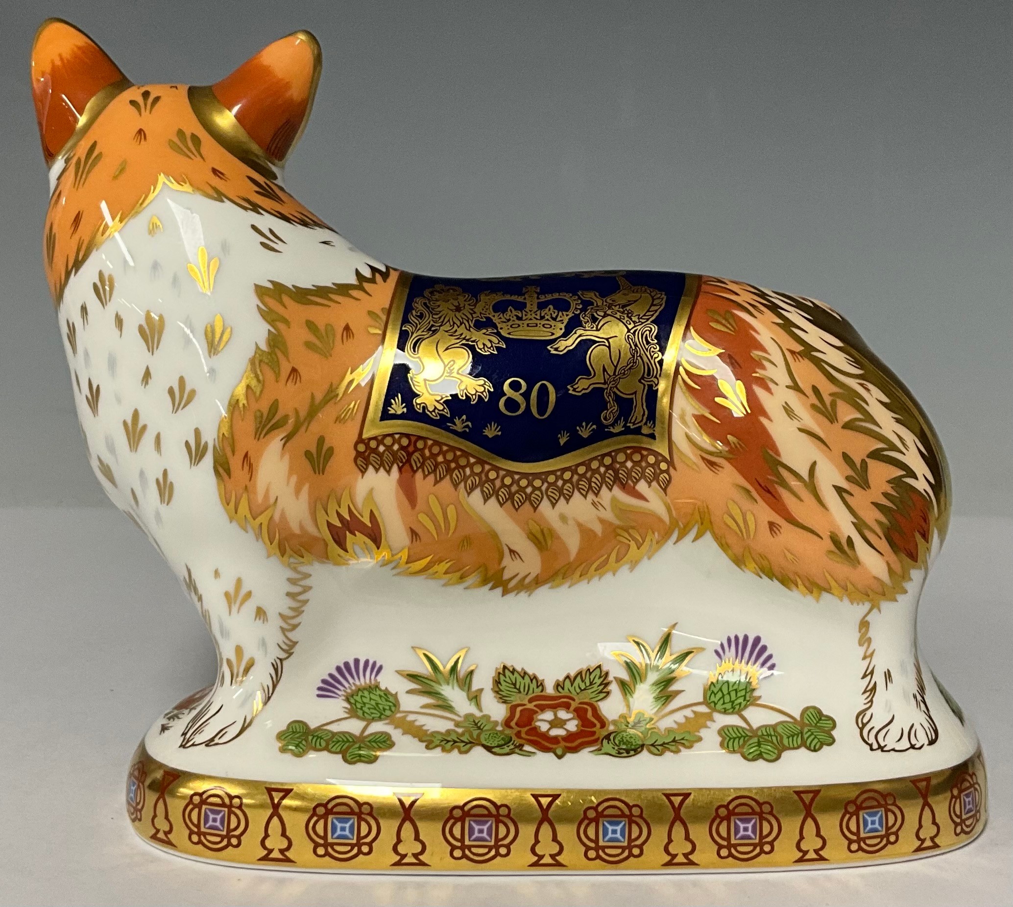 A Royal Crown Derby paperweight, The Royal Windsor Corgi, 11cm high, commissioned for Peter Jones of - Image 2 of 2