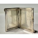 Silver and Plated - an 800 silver miniature folding photograph frame, each panel 5cm x 3.5cm