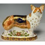 A Royal Crown Derby paperweight, The Royal Windsor Corgi, 11cm high, commissioned for Peter Jones of