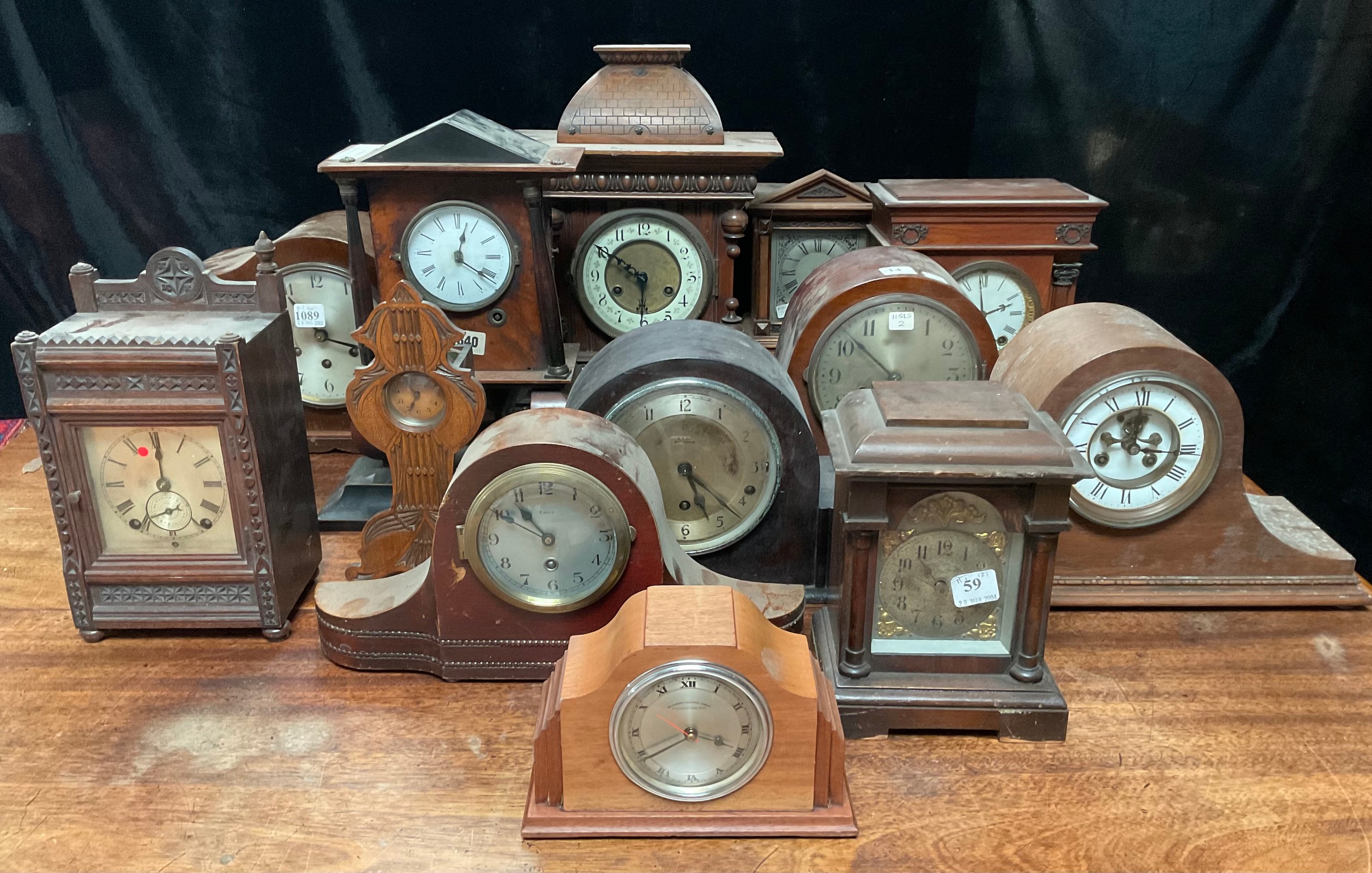 Clocks - early to mid 20th century mantel clocks, others, architectural, etc (13) - Image 2 of 3