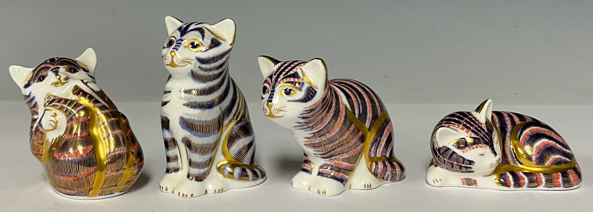 A set of three Royal Crown Derby paperweights, Playful Kitten, Sleeping Kitten and Sitting Kitten, - Image 2 of 2