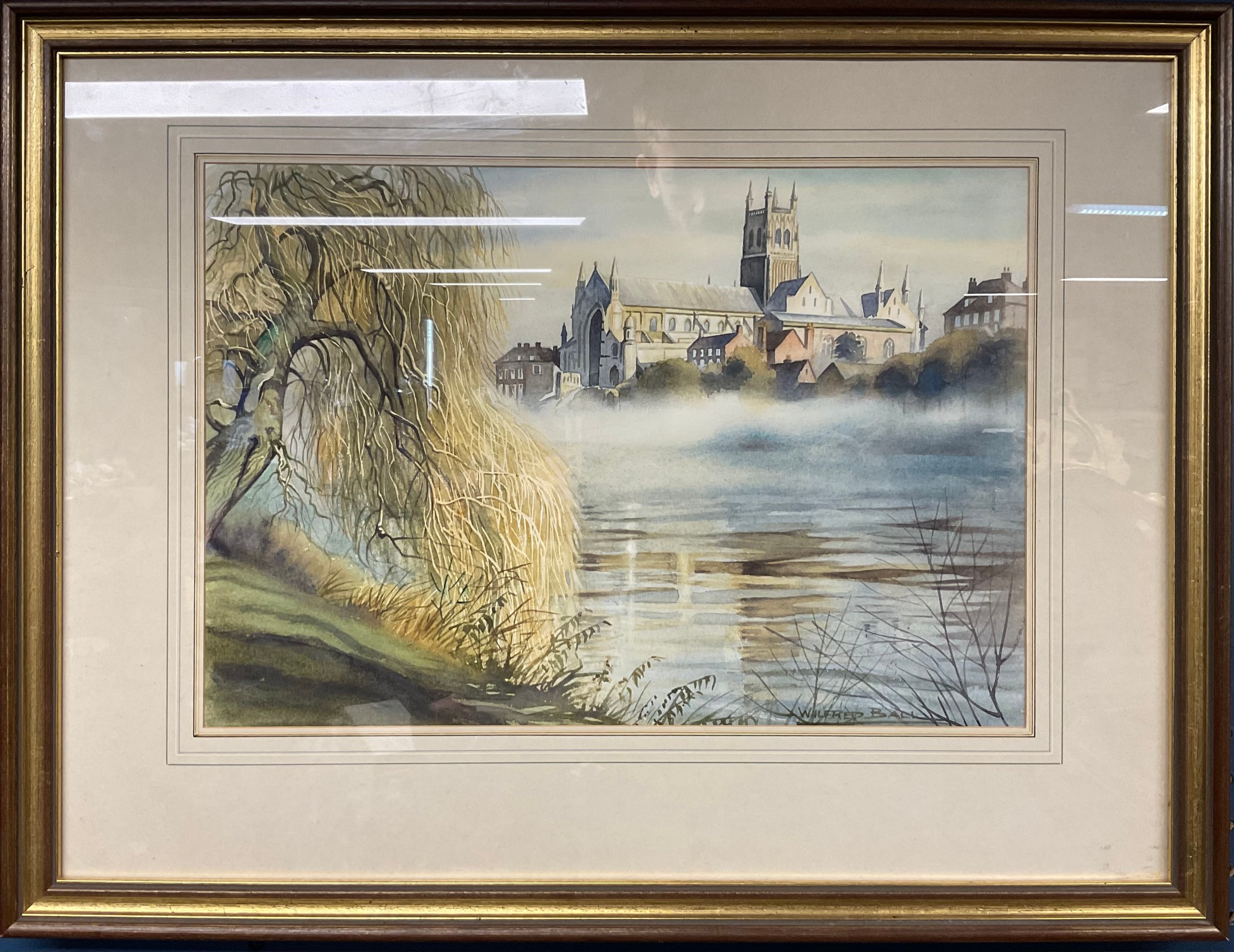 Wilfred Ball (British 1917-2000), Cathedral from the River, signed, watercolour, 30.5cm x 44.5cm - Image 2 of 3