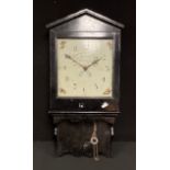 A George III hooded wall clock, inscribed Wainwright, Nottingham, 30 hour movement, 82cm high