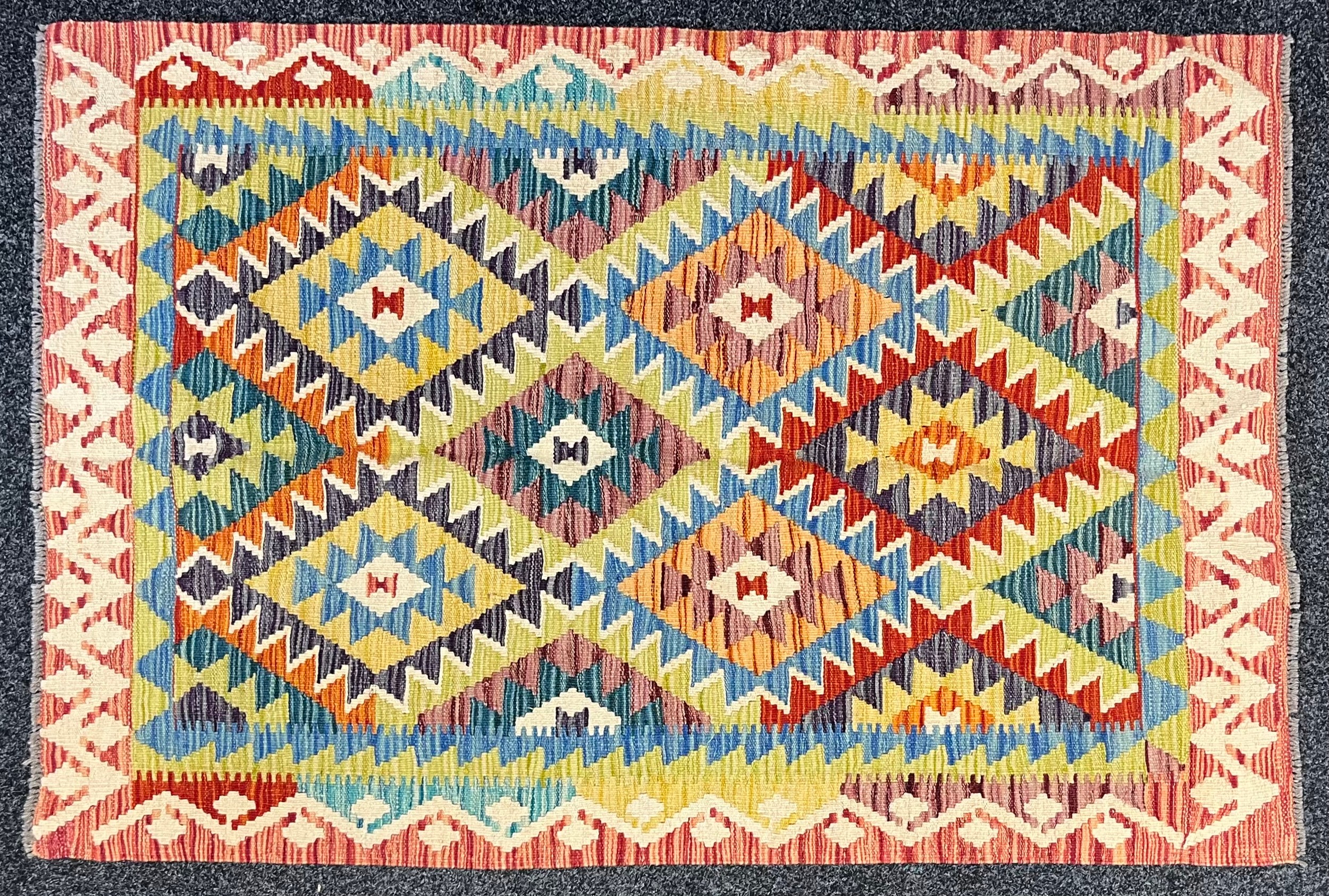 Oriental Rugs and Carpets - a Chobi Kilim, 155cm x 104cm