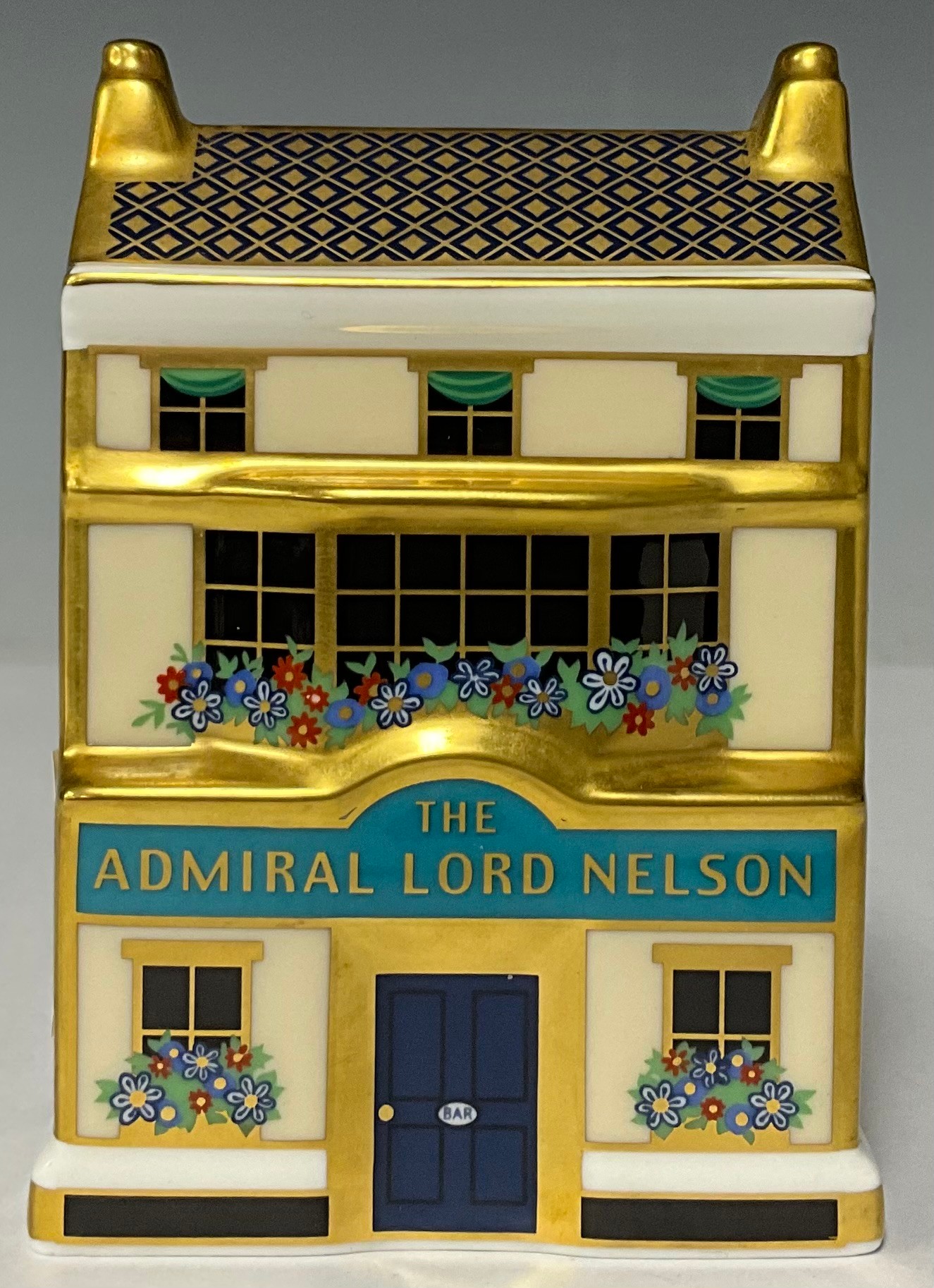 A Royal Crown Derby limited edition miniature model, The Admiral Lord Nelson Public House, 10cm - Image 2 of 2