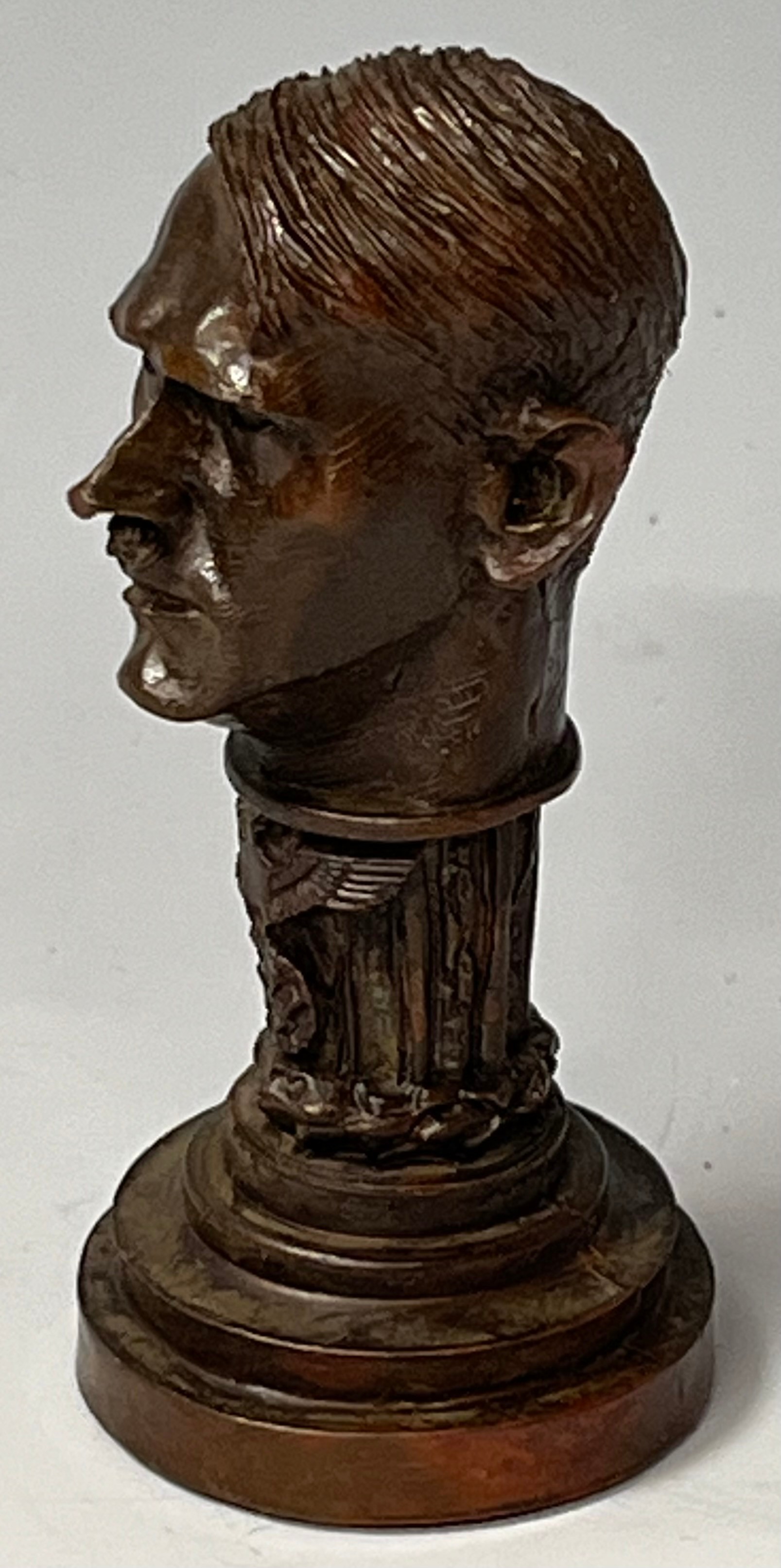 A reproduction desk letter seal, the handle modelled in the form of a bust of Adolf Hitler, 8cm high - Image 3 of 3