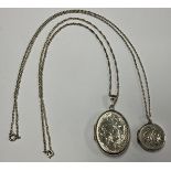 Jewellery - a silver locket, Sheffield, 1979, 14.3G gross; another, sterling silver, 8.4g gross (2)