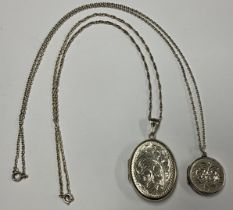 Jewellery - a silver locket, Sheffield, 1979, 14.3G gross; another, sterling silver, 8.4g gross (2)