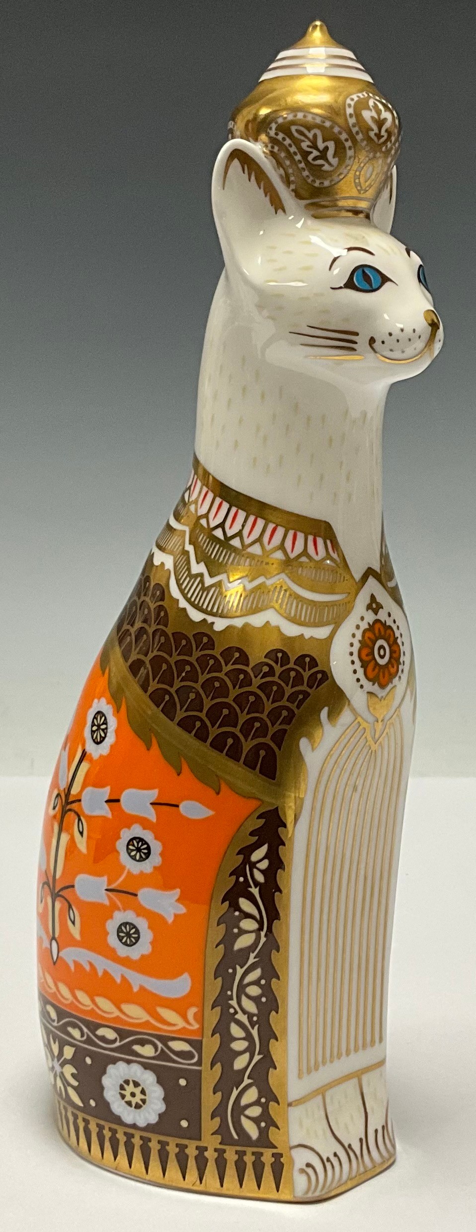 A Royal Crown Derby model, The Royal Cats Collection, Siamese Cat, 22cm tall, printed mark to - Image 2 of 2