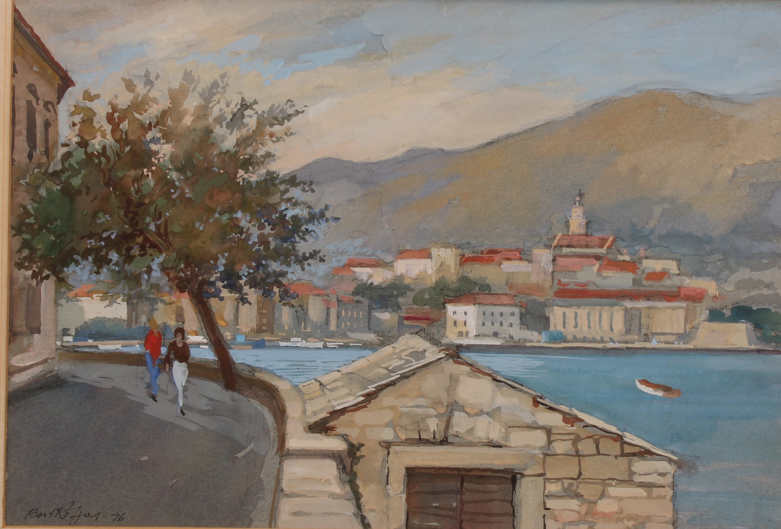 Bert Roffey (20th century) Corzula, Yugoslavia, signed and dated 76, watercolour, 28cm x 40cm