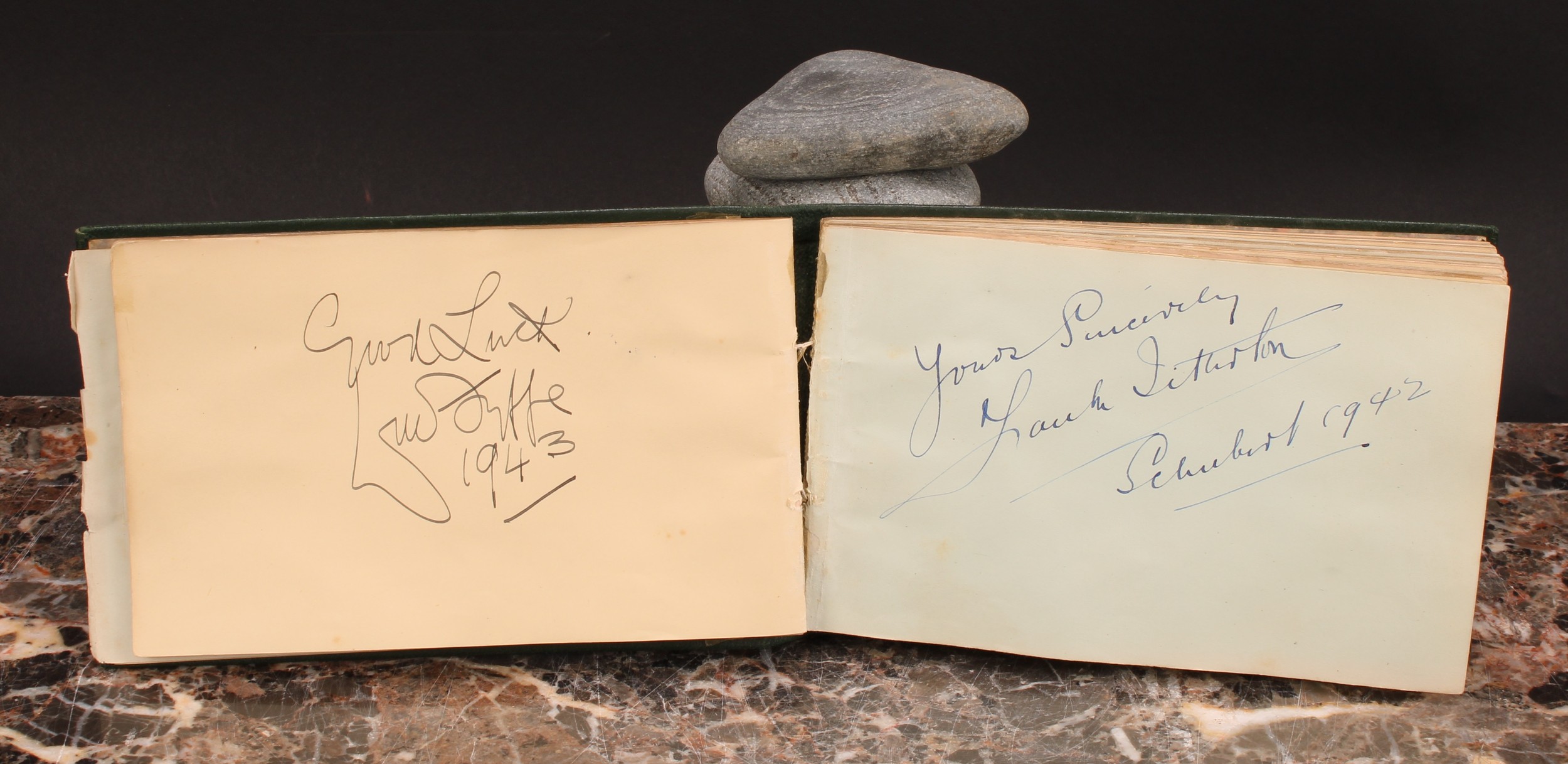 Autographs - Sport and Showbusiness - an early to mid-20th century autograph album, Charlie Chester;
