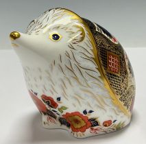 A Royal Crown Derby paperweight, Old Imari Hedgehog, exclusive to Peter Jones of Wakefield, this