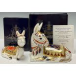 A Royal Crown Derby paperweight, Thistle Donkey, this is number 997 of a signature edition of 1,