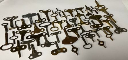 Horology - a collection of 19th century and later clock keys (approx. 50)