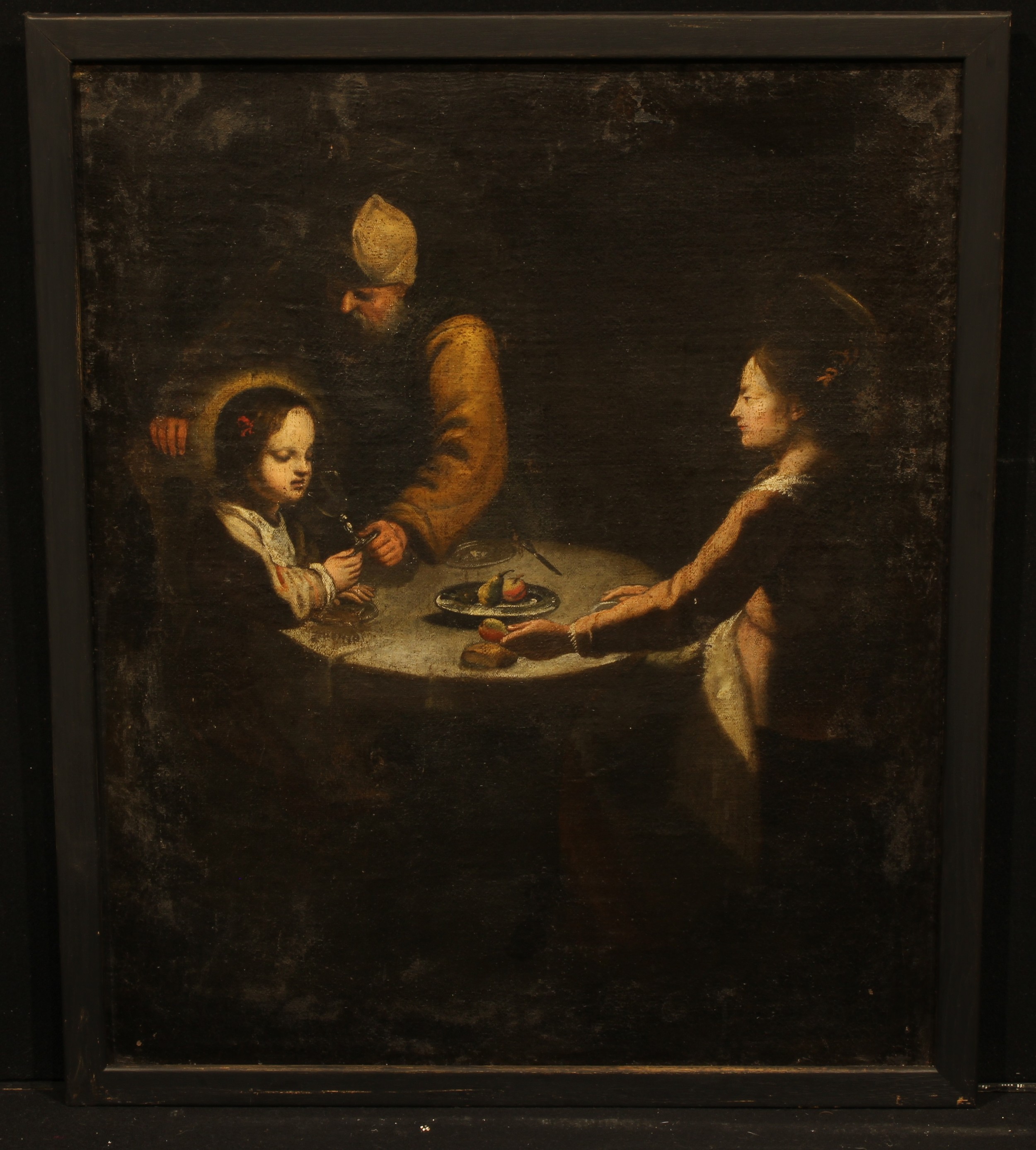 After the Old Master School (19th century) Figures at a Table, oil on canvas, 89cm x 73cm - Image 2 of 3