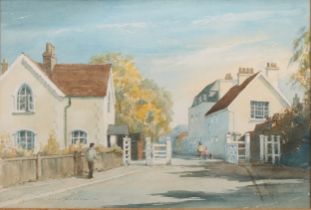 Alec Butson (20th century) Toll Gates, Hadley Common, signed, watercolour, 32cm x 47cm
