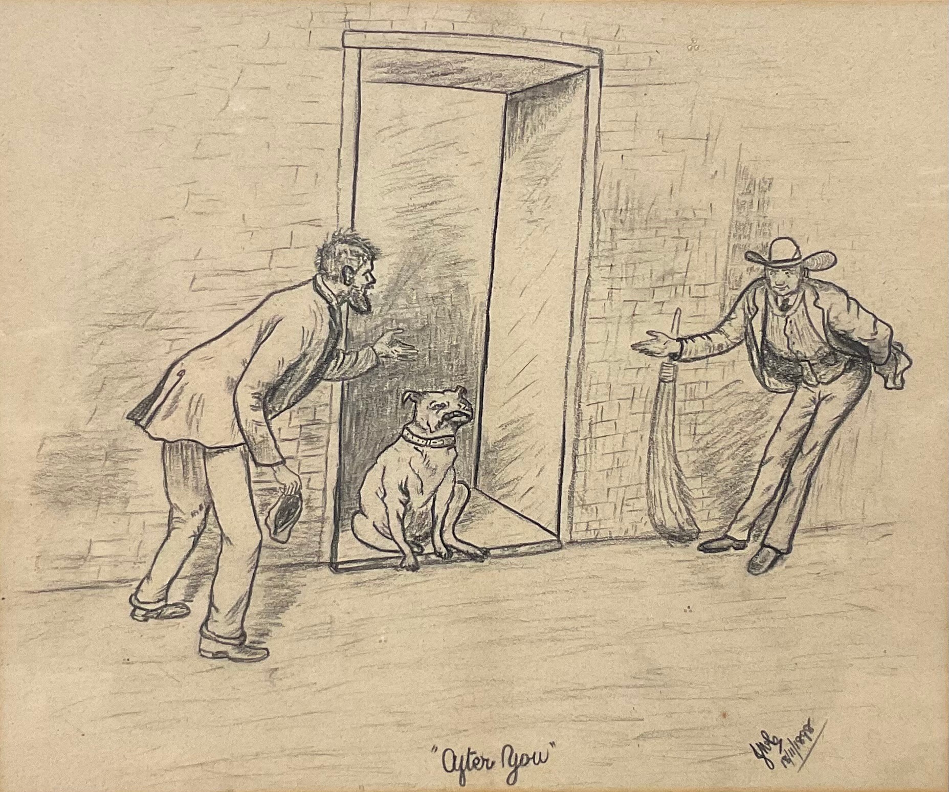 English School, late 19th century After You indistinctly signed, dated 18/11/1898, pencil on