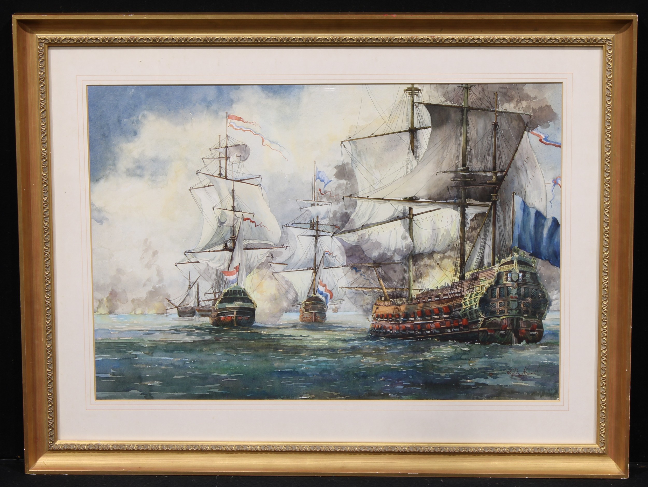 Stefan D Nowacki (Bn. 1953) End of the Battle signed, watercolour, 50cm x 74cm - Image 2 of 5