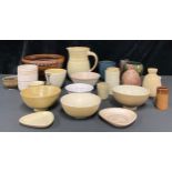 Studio Pottery - a Mary Boardman circular tenmoku glazed bowl, 24cm diameter, monogrammed; an Alan