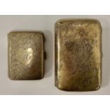 A late Victorian silver rounded rectangular cigar/cigarette case, monogrammed JCB, gilded