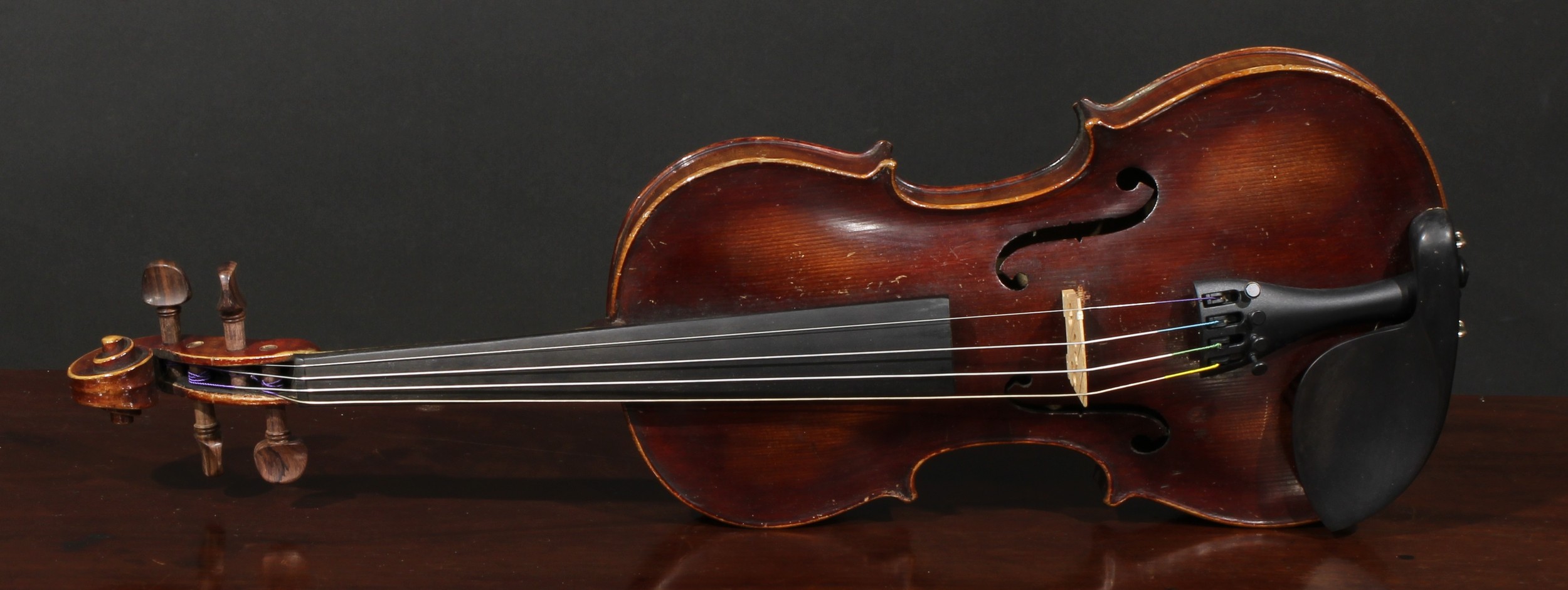 A German violin, the two-piece back 35.5cm long excluding button, paper label printed Copy of - Image 2 of 10