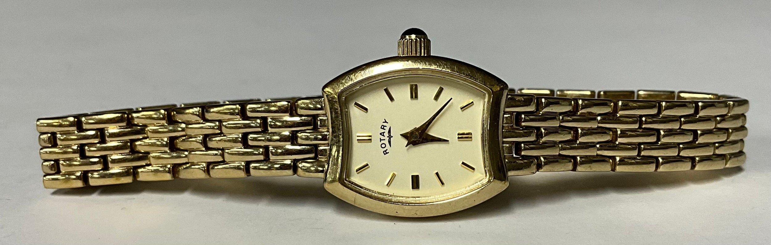 Watches - a ladies’ 9ct gold plated cased Rotary watch, tonneau cream dial, baton indexes, serial - Image 2 of 2