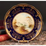 A Coalport Named View shaped circular plate, painted by P. Simpson, signed, Mount Dover, within