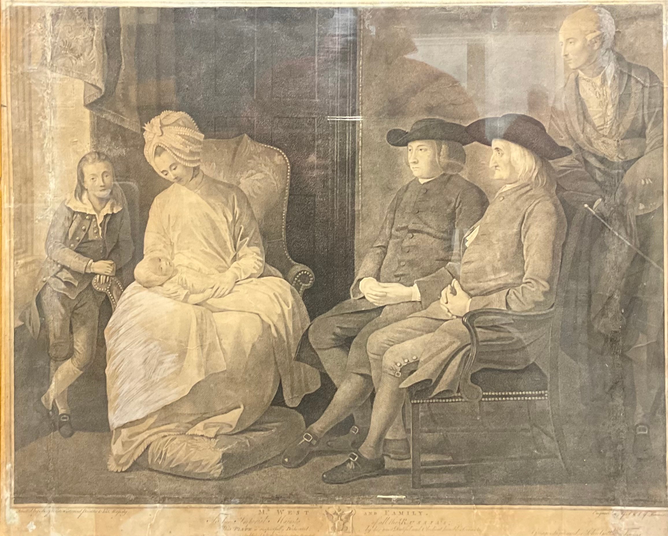 George Sigmund and Johann Gottlieb, by, John Boydell, after, Mr West and Family, engraving, 54cm x