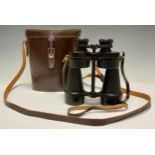 A pair of Ross London Stepsun binoculars, 12x50, number 36242, brown leather case