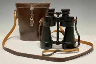 A pair of Ross London Stepsun binoculars, 12x50, number 36242, brown leather case