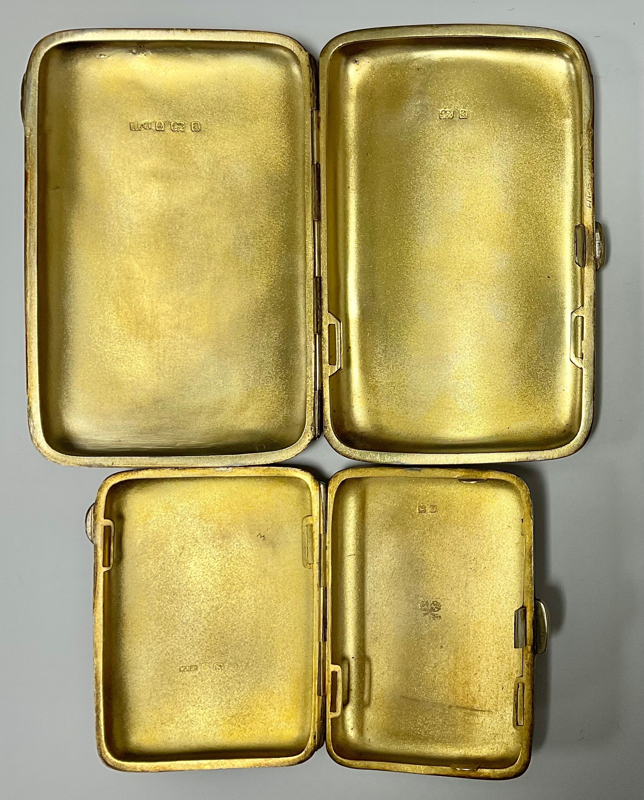 A late Victorian silver rounded rectangular cigar/cigarette case, monogrammed JCB, gilded - Image 2 of 2