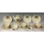 A W H Goss crested china tea set, Ancient manor of Cottenham Park, London SW, with shield and horses