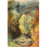 Sushila Singh (Indian 1904–1999) Valley of Desolation signed, oil on canvas, 75cm x 50cm