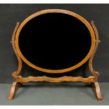 A Victorian mahogany inlaid dressing table mirror, 49cm high x 51cm wide