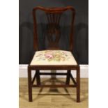 A 19th century mahogany Chippendale design child’s chair, pierced splat, drop-in seat, 68cm high,