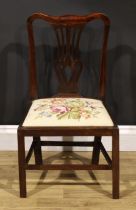 A 19th century mahogany Chippendale design child’s chair, pierced splat, drop-in seat, 68cm high,