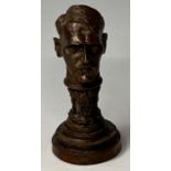 A reproduction desk letter seal, the handle modelled in the form of a bust of Adolf Hitler, 8cm high