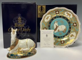 A Royal Crown Derby paperweight, Unicorn, 13cm high, specially designed to celebrate the New