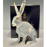 A Royal Crown Derby Paperweight, Starlight Hare, exclusive to the Royal Crown Derby Collectors