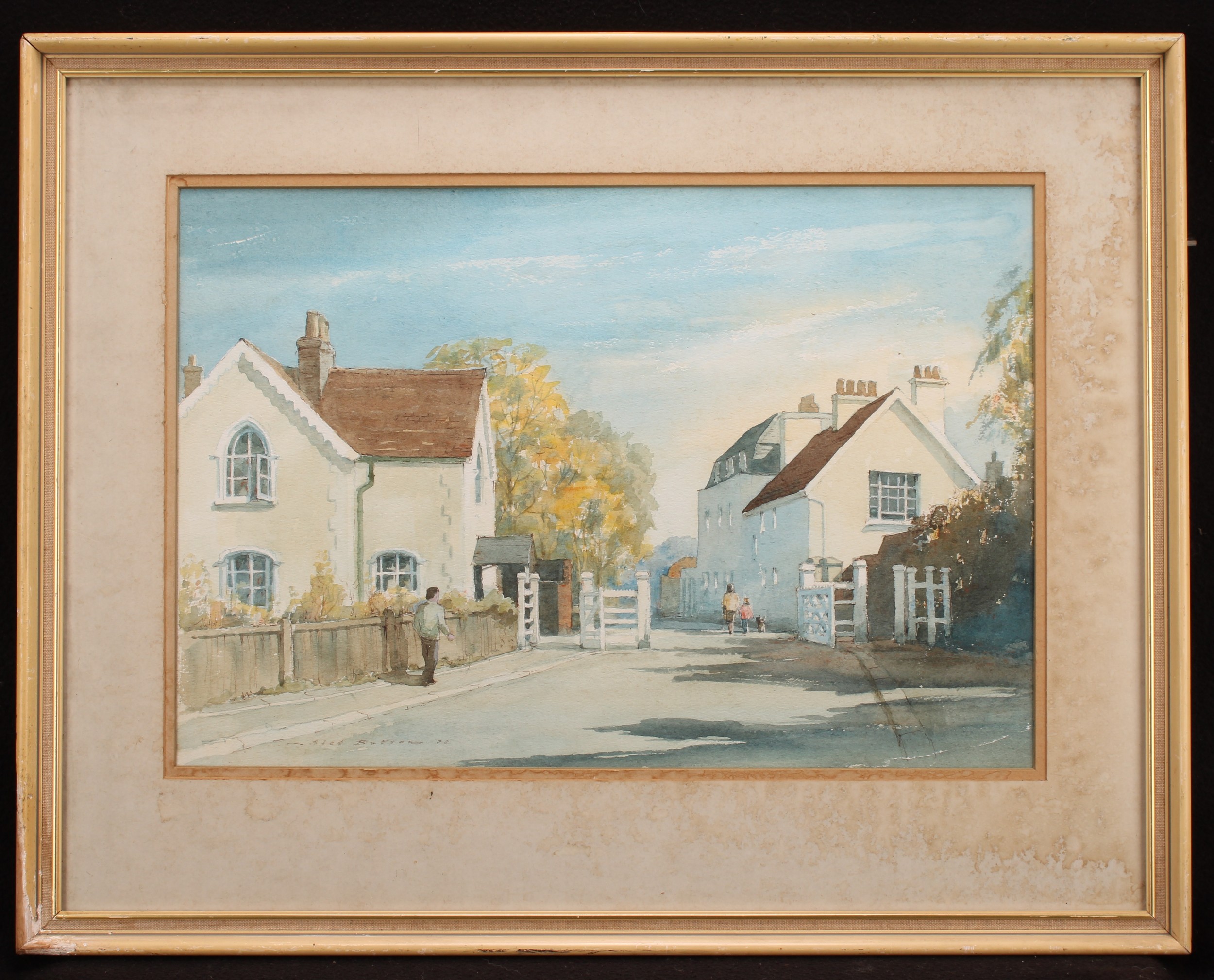 Alec Butson (20th century) Toll Gates, Hadley Common, signed, watercolour, 32cm x 47cm - Bild 2 aus 5