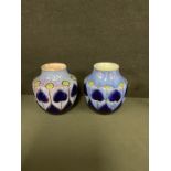 A pair of Royal Doulton ovoid vases by Maud Bowden, c. 1910, 17cm high each (2)