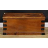 A late 19th century camphor primary sailor’s sea chest, hinged top, carry handles to sides,