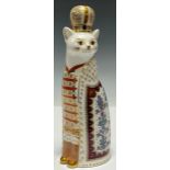 A Royal Crown Derby model, The Royal Cats Collection, Russian Cat, 22cm tall, printed mark to