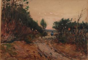 C. Jacquet (early 20th century) Près de Hasselt, Belgium, signed, watercolour, 26.5cm x 37cm