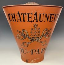 A large reproduction French grape hopper, inscribed Châteauneuf Du-Pape, 63cm high