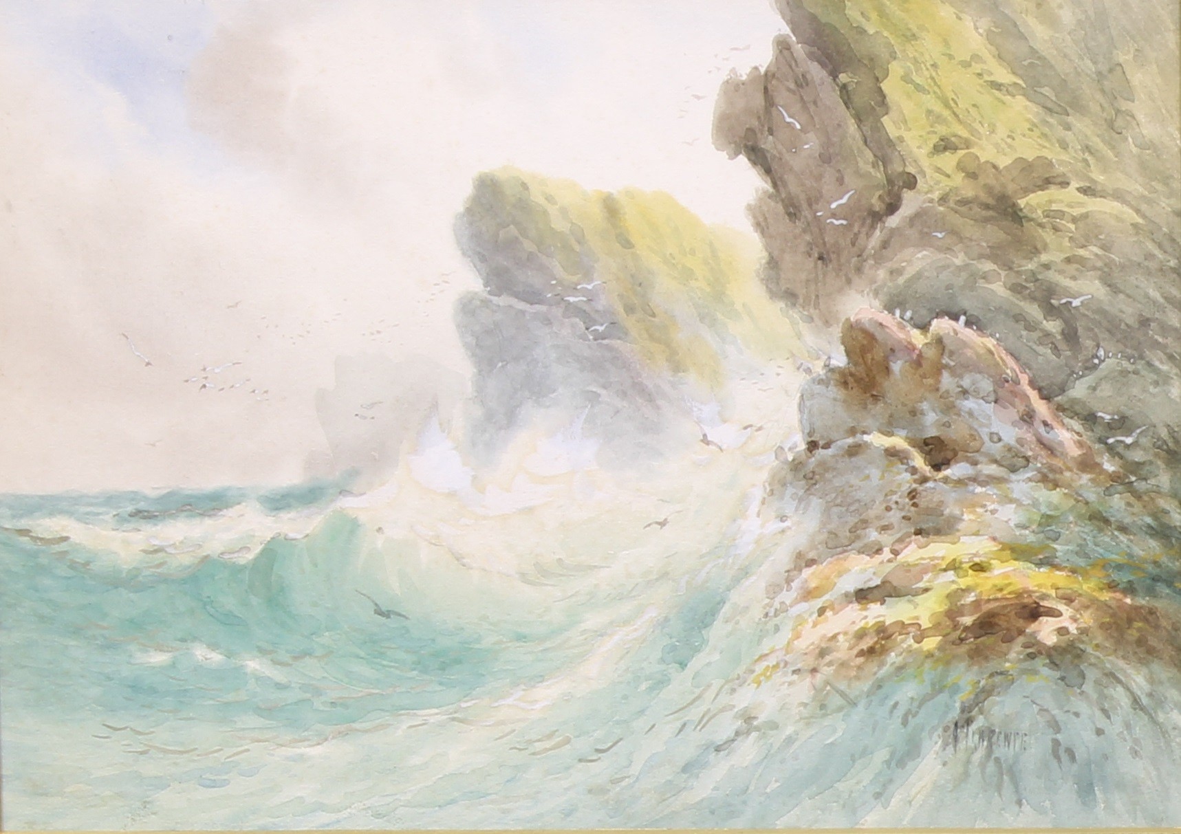 Clifford Haigh (early 20th century) Tintagel Bay, Cornwall signed, watercolour, 52cm x 36cm; A - Image 2 of 8