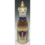 A Royal Crown Derby model, The Royal Cats Collection, Egyptian Cat, 22cm tall, printed mark to base,