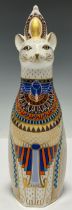 A Royal Crown Derby model, The Royal Cats Collection, Egyptian Cat, 22cm tall, printed mark to base,