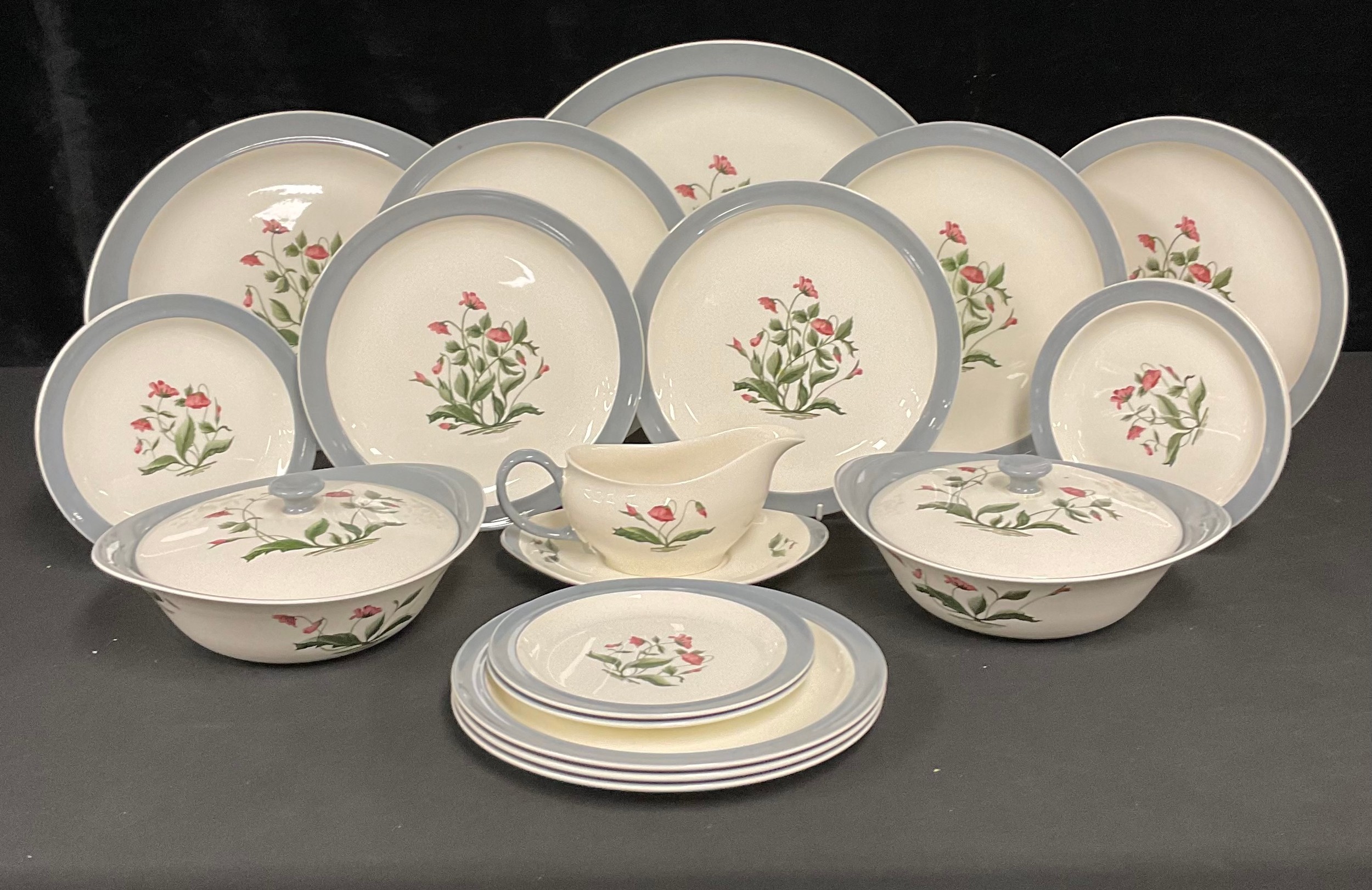 A Wedgwood Mayfield Grey pattern dinner service